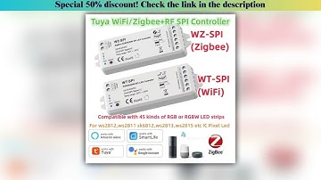 Discount Tuya WiFi WT-SPI/WZ-SPI Zigbee+RF SPI LED Controller DC5V-24V WS2811 Ws2812 Ws2815 SK6812 R