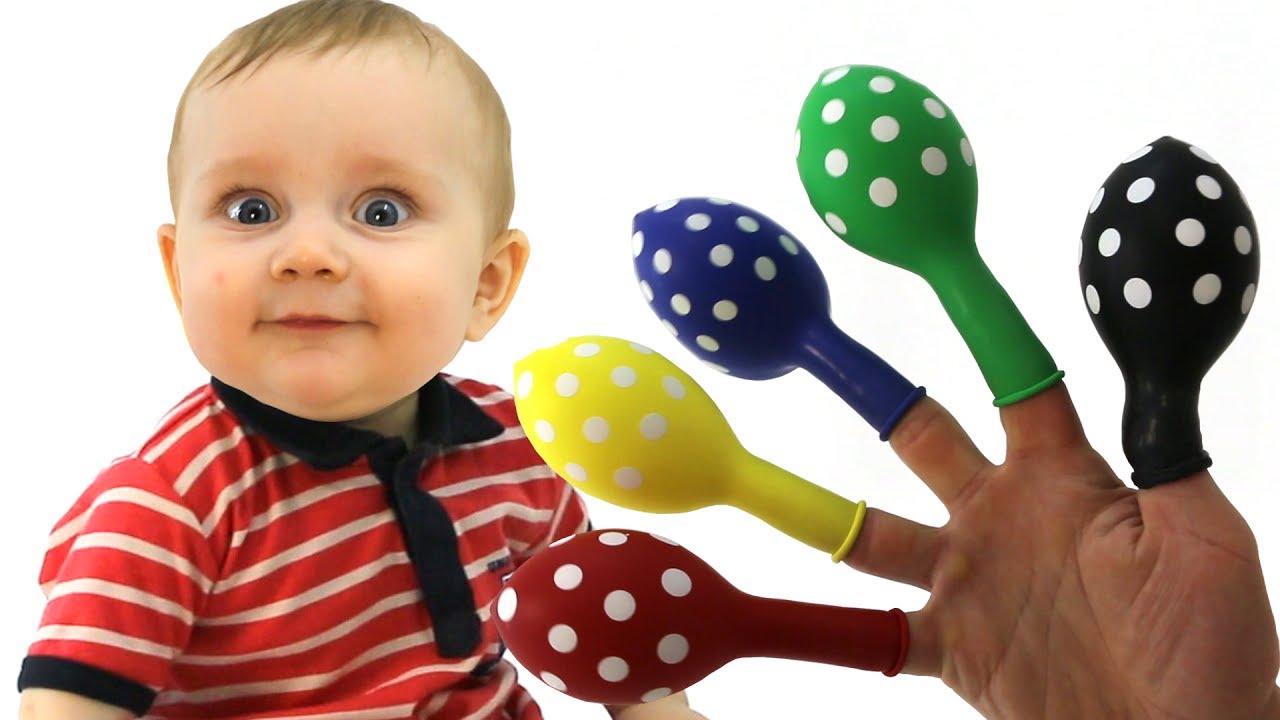 Learn colors with Polka Dot Balloons Baby Finger Family Song