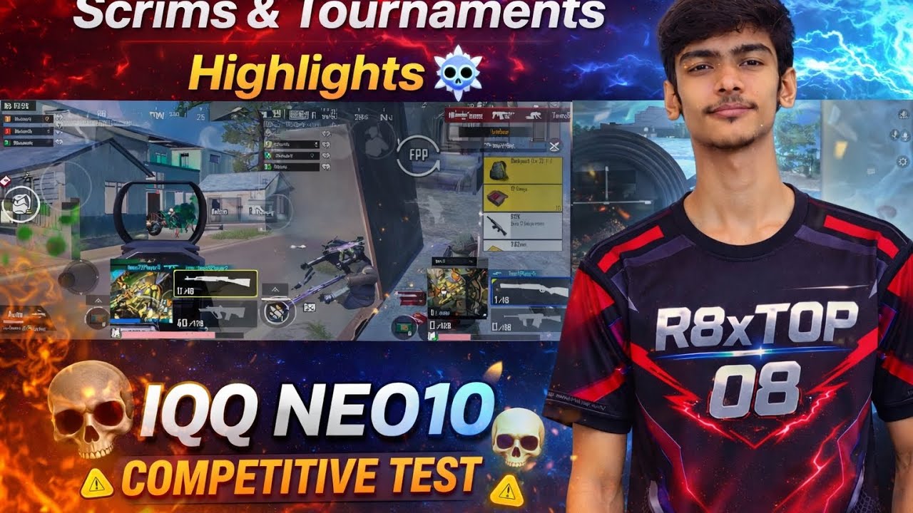 SCRIMS AND TOURNAMENTS HIGHLIGHTS 🥶🤯 || IQQ NEO 10 COMPITATIVE TEST ||  @BattlegroundsMobile_IN 