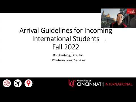 Arrival Guidelines for International Undergraduate Students for Fall 2022 at U of Cincinnati