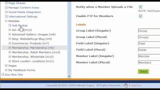 Add Pages To Members Area Button - Websiteforge Ecommerce Website