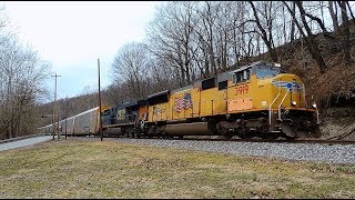 UP 3919 and CSX 5386 in Dawson, PA