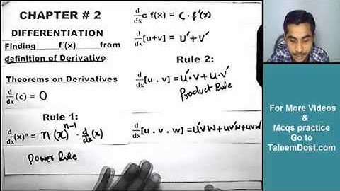 FSC part 2 - Chapter 2 Differentiation: Part 1 (Second year Math II)