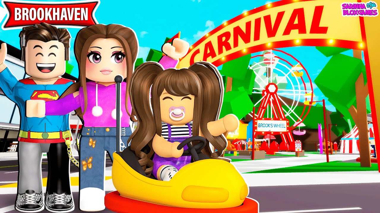 LEVAMOS A SARINHA BEBÊ NO NOVO PARQUE DE DIVERSÕES DO BROOKHAVEN - ROBLOX
