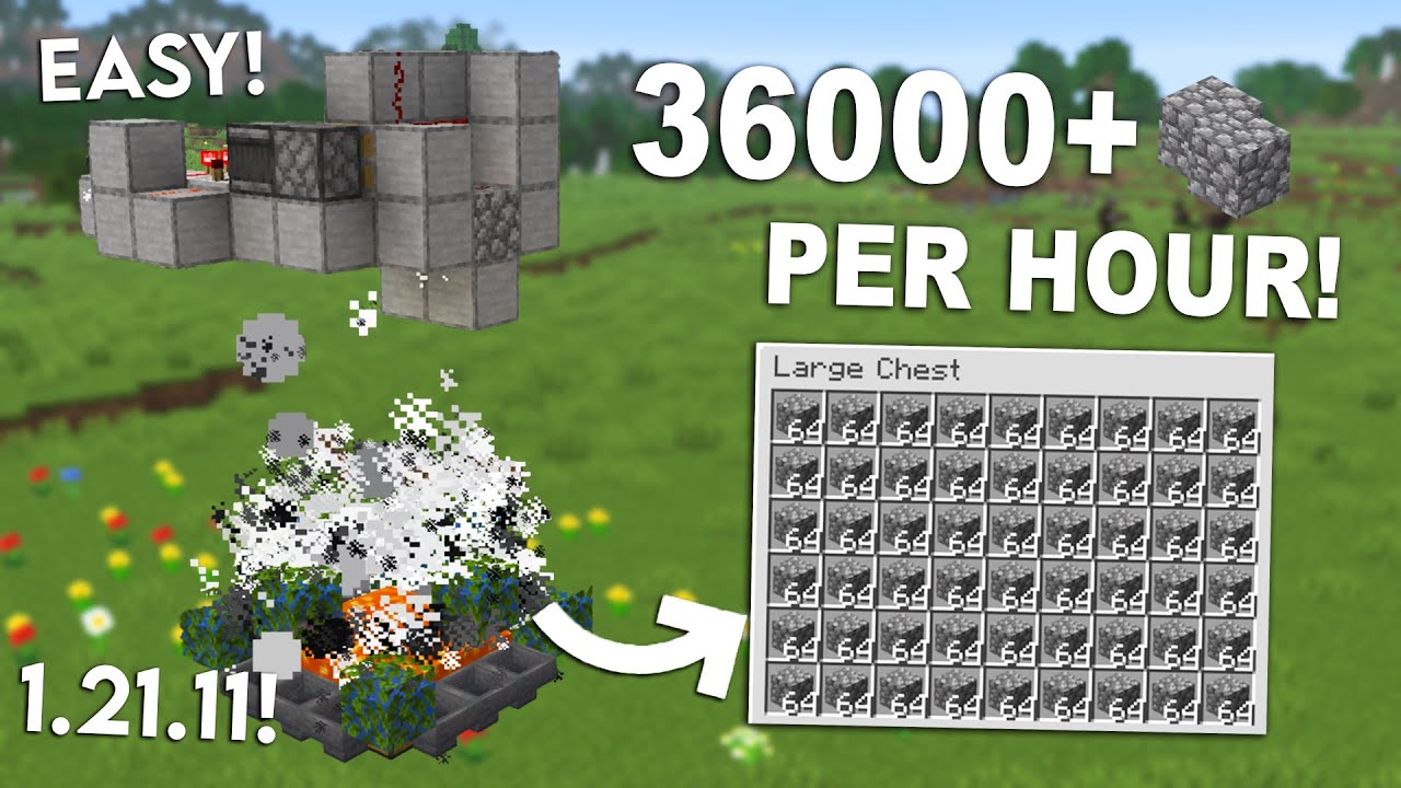 NEW UPDATE Minecraft 1.21.11 COBBLESTONE GENERATOR FARM TUTORIAL