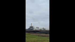 Concrete Stacks Demolished at Defunct Power Plant in Conesville Ohio