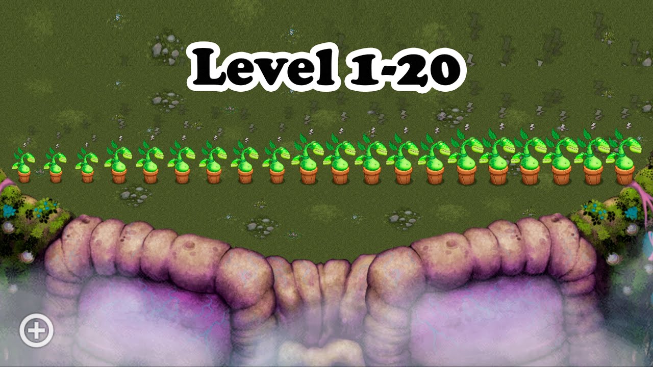 Level 1-20 Size comparison (My Singing Monsters) 4k
