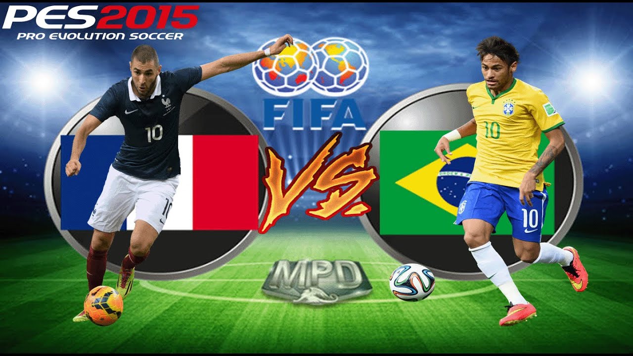 GAMEPLAY FRANCIA VS BRASIL PES 2015 PC+Goles del Partido Real - YouTube