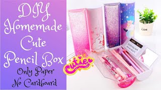 DIY Homemade Cute Pencil Box| Paper Crafts |School supplies DIY ideas | How to | CrazeeCrafts