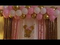DIY Minnie mouse 1st birthday party decoration- Decorate with me