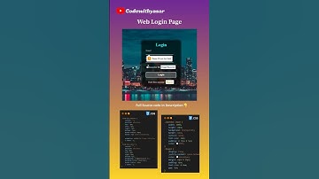🔏How to create login page using HTML and CSS #html #loginpage #css #coding  #programming#shorts