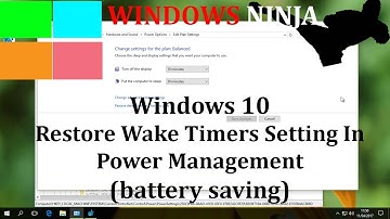Windows 10 Disable & Enable Wake Timers in Power Management (battery saving)