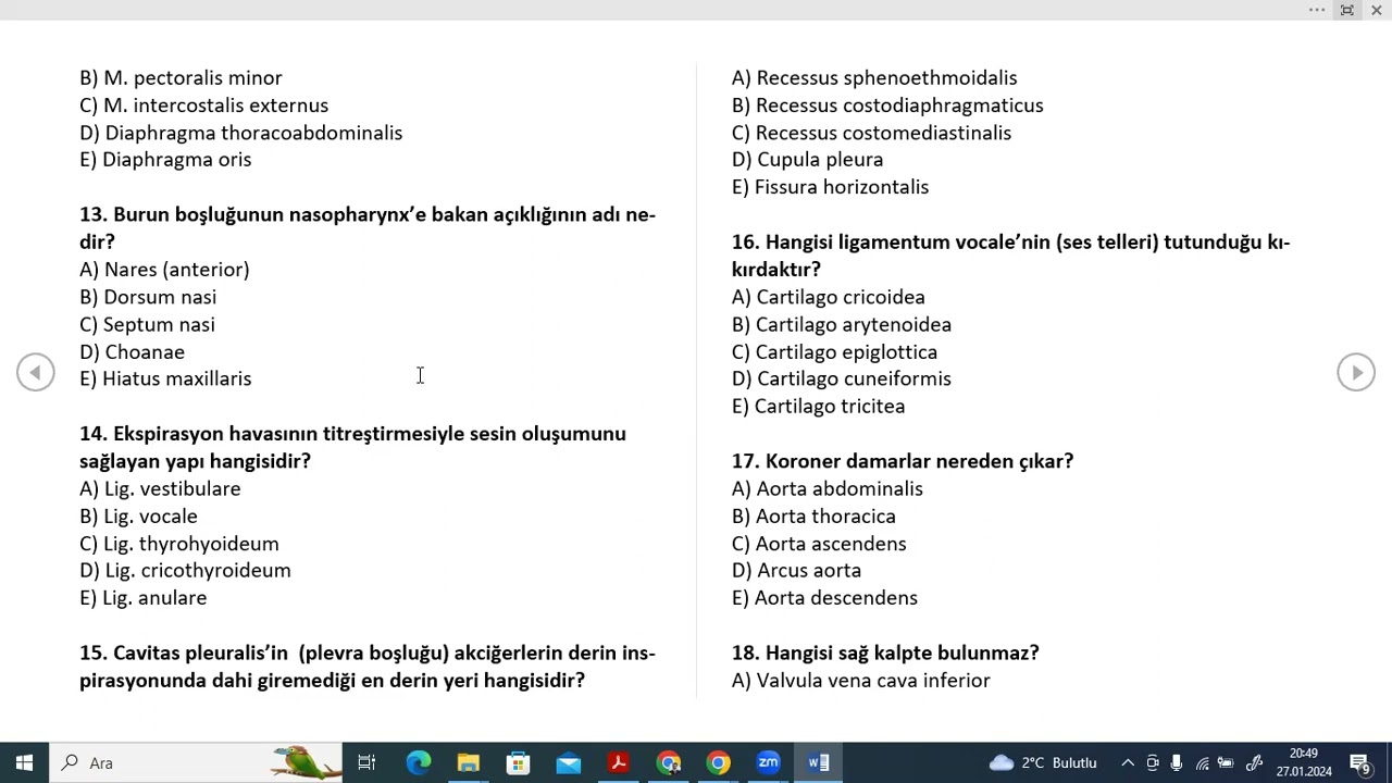 Final 6, 40 adet orijinal soru, güz, (DH, SBF) Anatomi, İnsan Anatomisi, TUS, DUS, SBF Tıp Sağlık