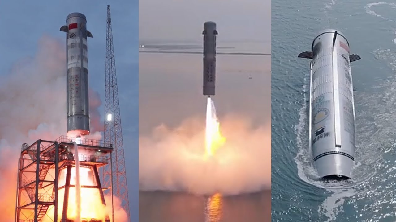 Yuanxingzhe-1 - the first recovery test of the first stage - YouTube