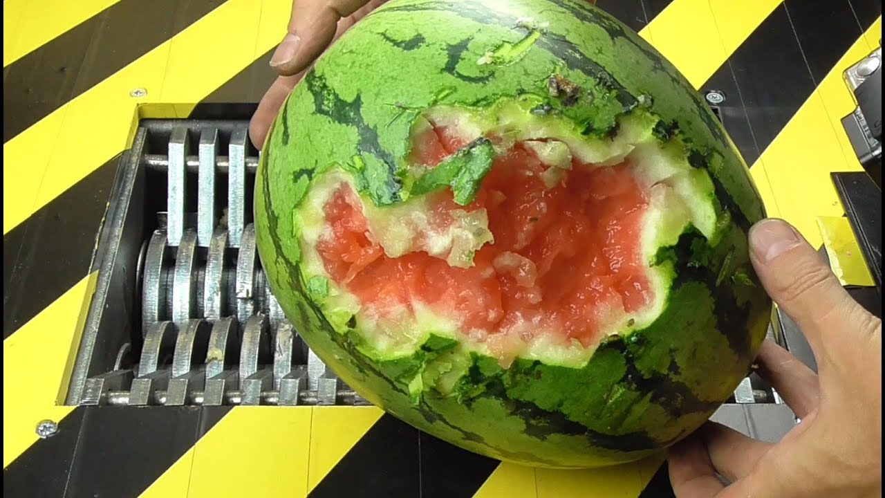 Shredding Machine Crushing Watermelon Destruction YouTube