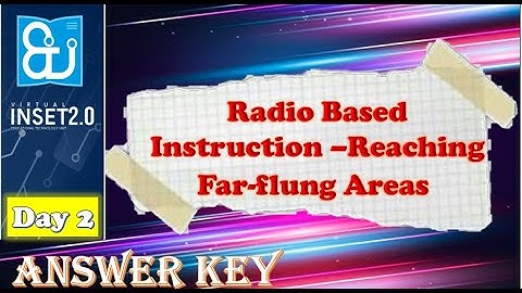 VINSET Day 2 Radio Based Instruction Answer Key