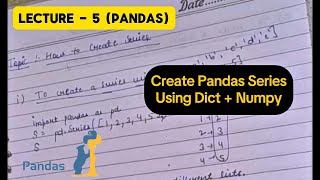 Create Pandas Series Easily Using Dictionary & Numpy Array | Python Pandas Tutorial (Hindi)