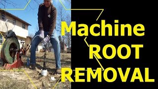 Using BIG MAchine ROOT REMOVAL yard drain ~ How to Clean Drains, downspout drains, yard drains