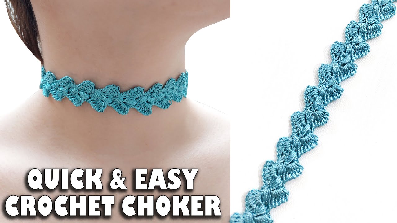 Easy Crochet Choker Tutorial In 5 Minutes! (+ENG SUB)