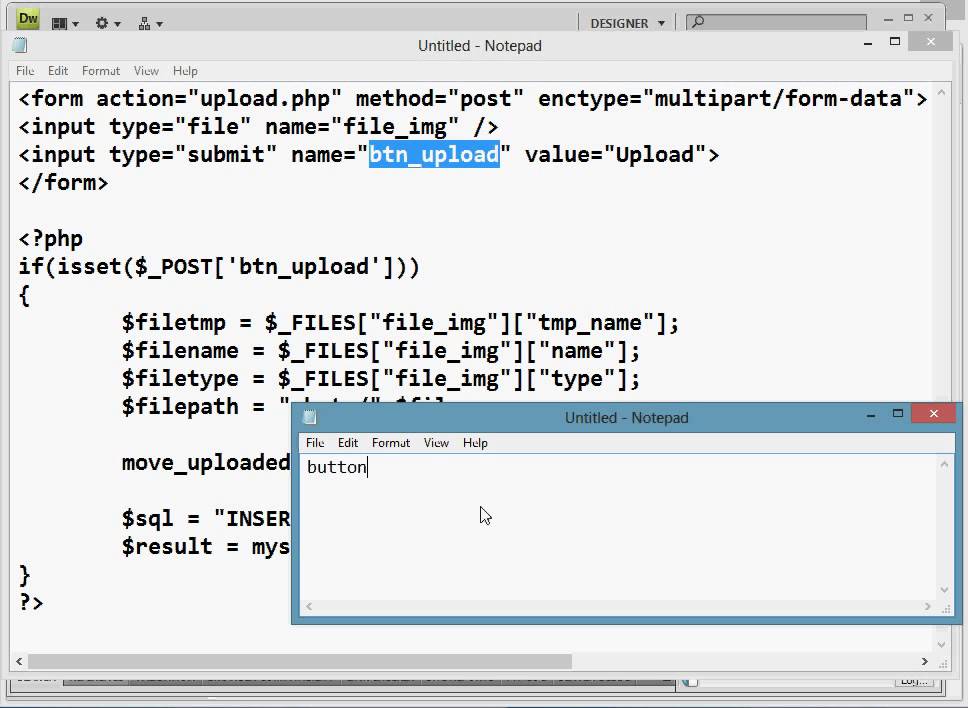 php 1 how to upload image to folder and insert record to database - YouTube