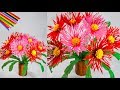 cara membuat bunga hiasan meja dari sedotan kreatif | flower crafts with a straw