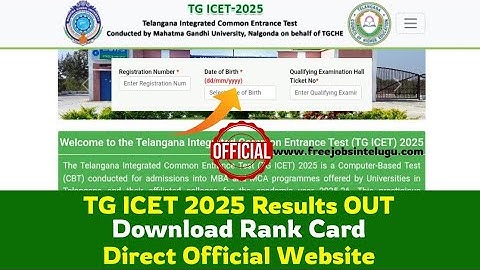 TS ICET 2025 Results Out Today | TG ICET 2025 Results Today 💯