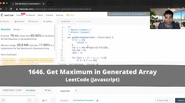 How to Solve "1646 Get Maximum in Generated Array" on LeetCode? - Javascript