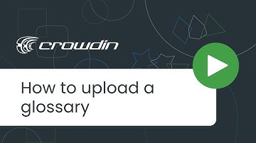 How to upload a glossary