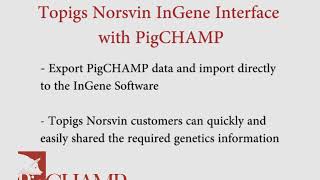 PigCHAMP & Topigs Norsvin InGene Interface screenshot 4
