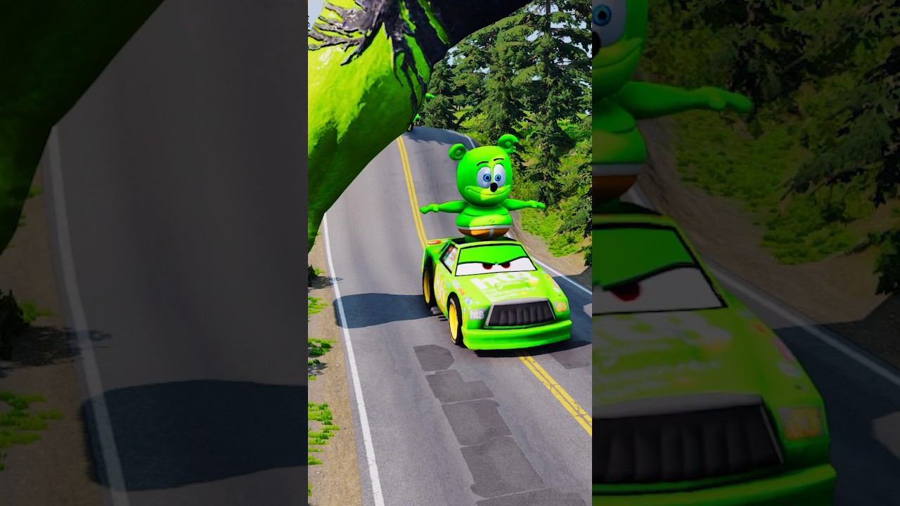 Gummy Bear & Barbie vs Giant Hulk Leg - BeamNG.Drive 