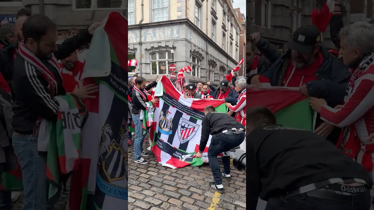 Cementing connections between Athletic & Newcastle fans 🖤 #championsleague