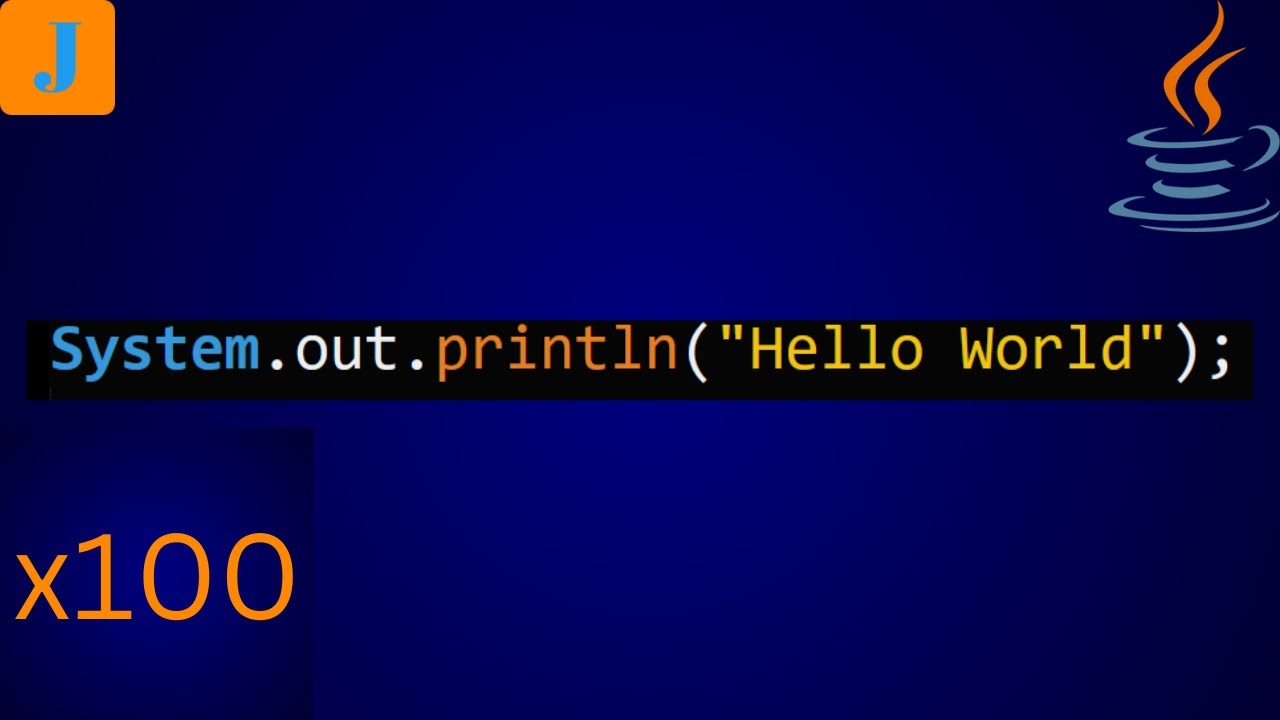 Print Hello World 100 Times In Java - YouTube