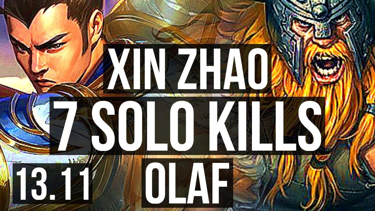 XIN ZHAO vs OLAF (TOP) | 7 solo kills, 11/1/0, Dominating | KR Master | 13.11