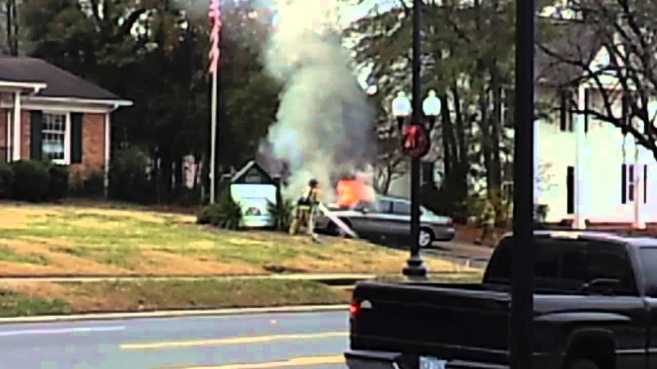 Car on fire in Pineville NC YouTube