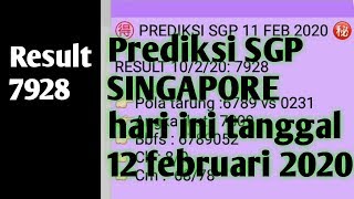 🔴Prediksi SGP Singapore hari ini tanggal 12 februari 2020 jitu