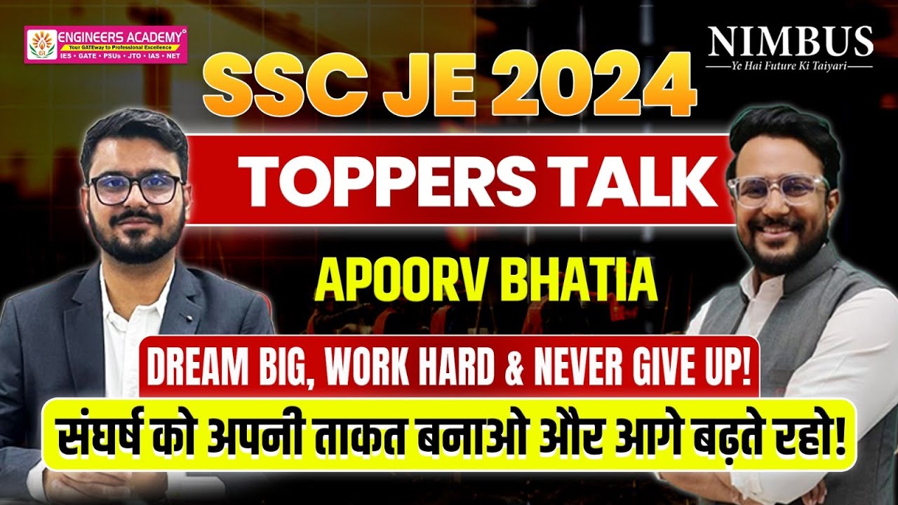 SSC JE Success Story | Apoorv Bhatia | 💪 Dream big, work hard & never give up! | SSC JE Toppers Talk