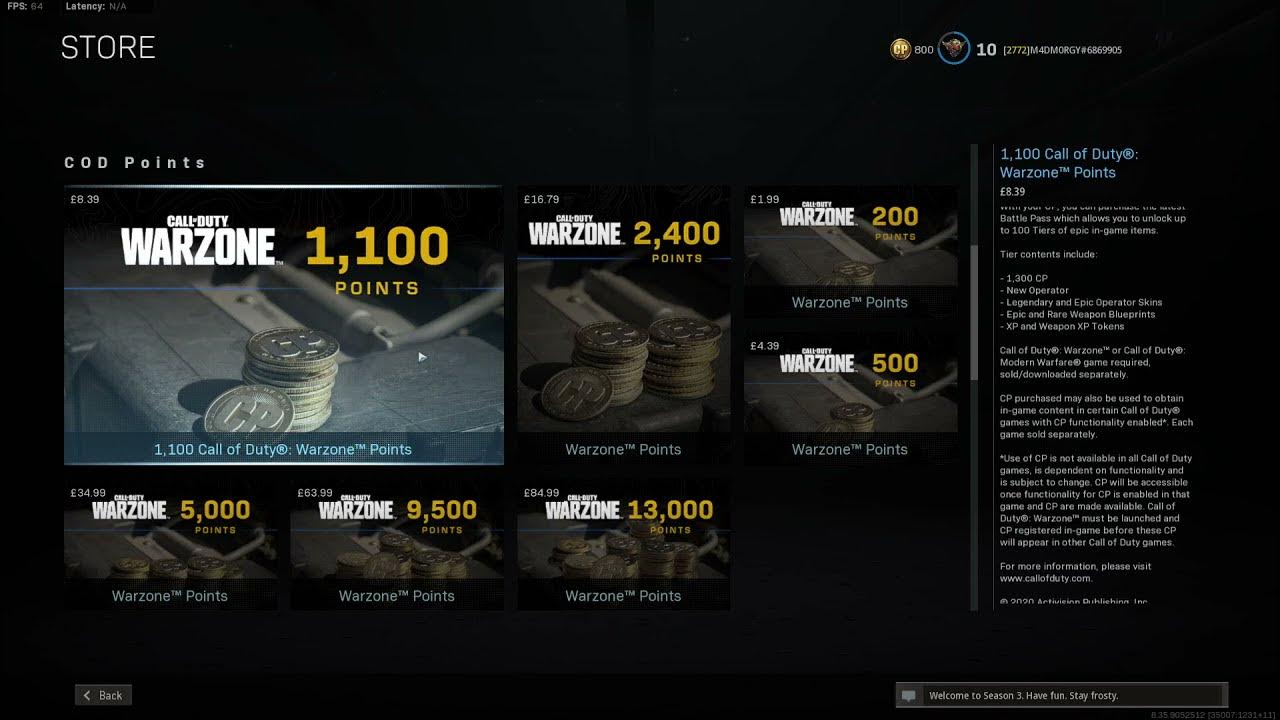 FREE COD POINTS GLITCH IN WARZONE (WORKING) YouTube