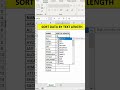 Sort Data by Text length in Excel.  #exceltech #excel #exceldataanalytics #exceltips #exceltricks