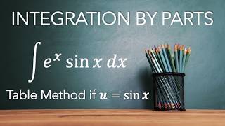 Integration by Parts | Example 6 (Table Method if u = sin(x))