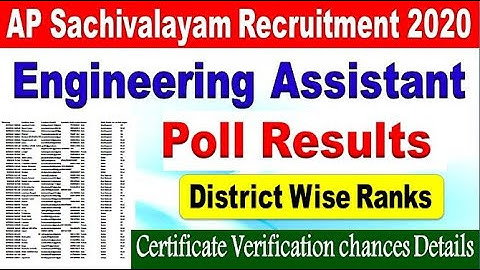 Engineering assistant Poll Results District wise with Ranks 2020 Special by SRINIVASMech