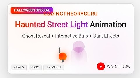 Haunted Street Light Animation Tutorial | Interactive Ghost Reveal | HTML CSS JavaScript