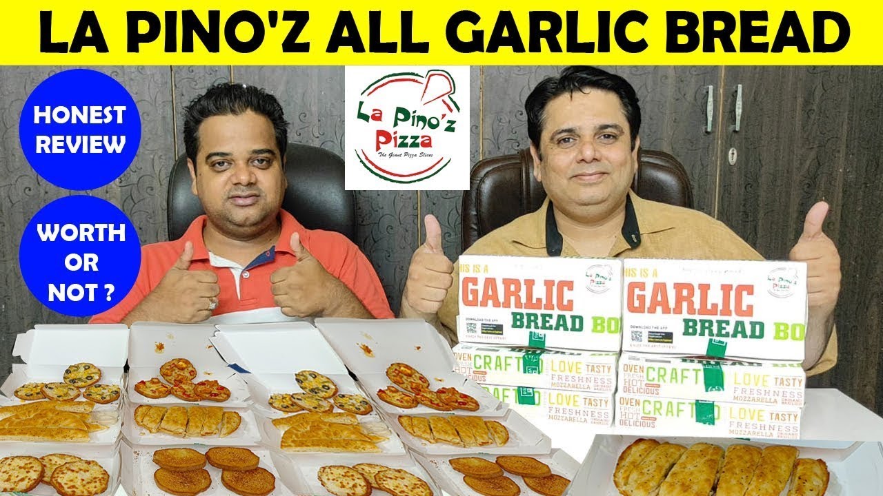 LaPinoz All Garlic Bread Review ! La Pino'z Pizza Review ! LaPino'z India ! Indian Food Vlogs