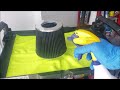 Limpiar Filtro de Aire Reutilizable del Motor del Auto. DRY FLOW FILTER CLEANING.