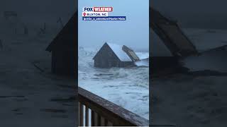 Dramatic Video Captures Outer Banks Home Collapsing Into Ocean During Nasty Nor’easter #ncwx #beach