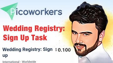 How To Complete Wedding Registry Sign Up In Picoworkers | Mazhar Saeed