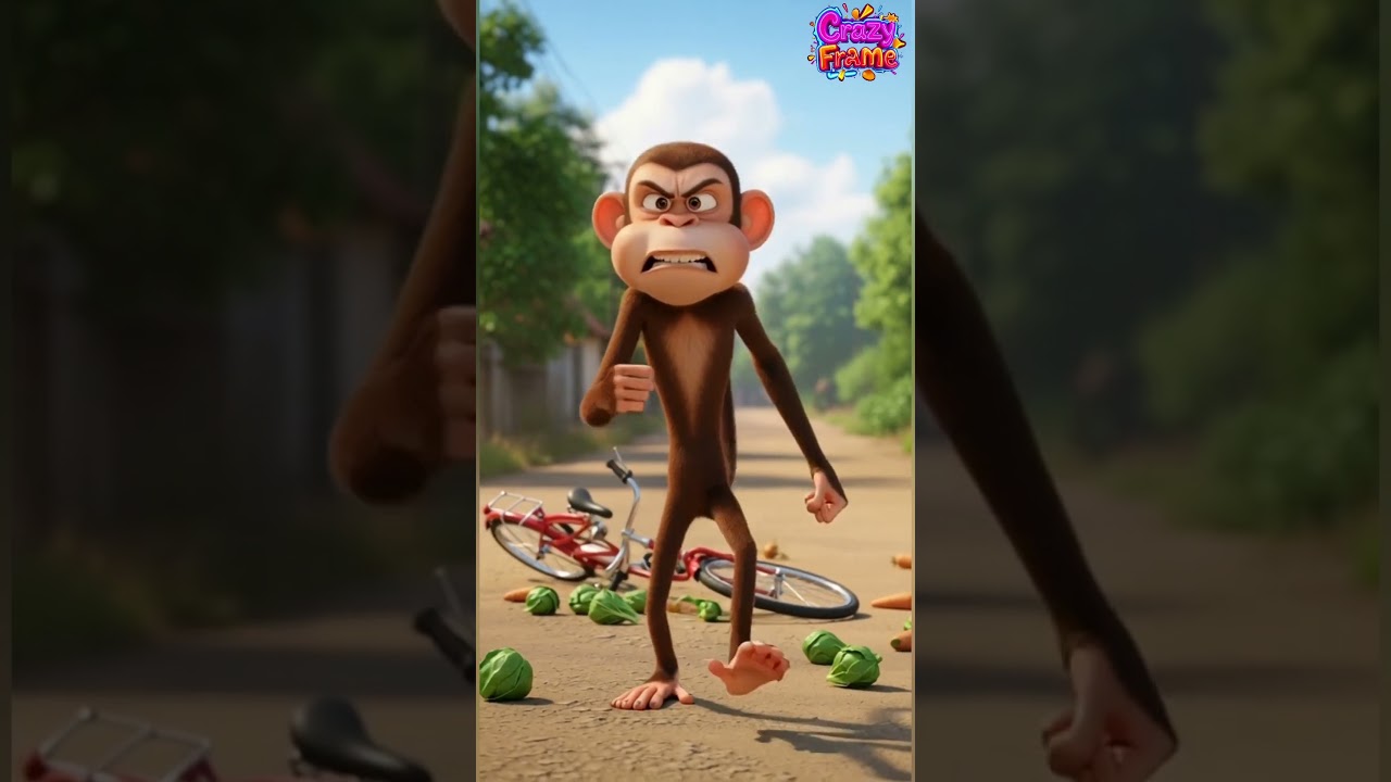 🚴‍♂️ Happy Brown Monkey Riding Bicycle | Cute Animated Pixar-Style Short 