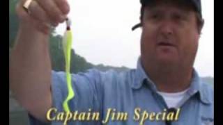 Captain Jim Durham of StriperFun guide Service demonstrates his "Captain Jim Special" lures!