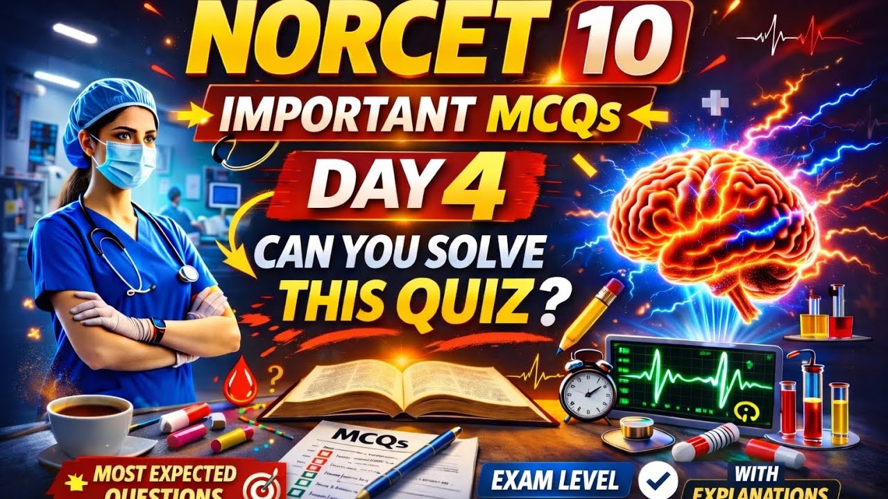 DAY 4||MCQ PRACTICE ||NORCET 10 #aiims #trending #norcetmcq 