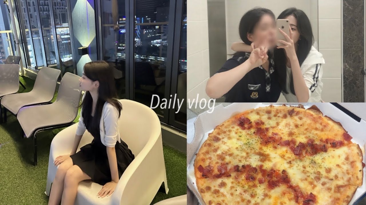 vlog. 학교 + 나가서 놀고 + 야구 보고 + 학교 | 07년생 학교 브이로그 | 똥머리 묶는 법