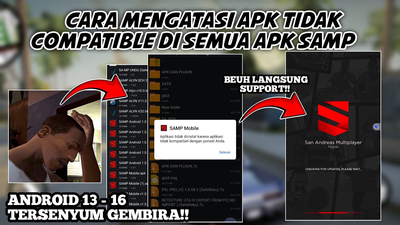 SEMUA ANDROID BISA CARA MENGATASI APK GTA SAMP GTA SA TIDAK 